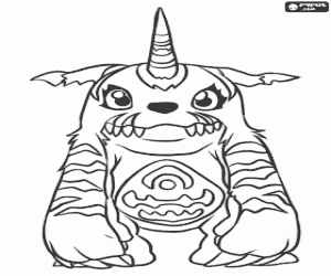 раскраска Digimon Gabumon