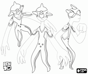 раскраска Ditto, Бен 10 инопланетя́нин