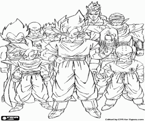 раскраска Dragon Ball символов