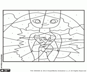 раскраска Eep Croods, цвет по номерам