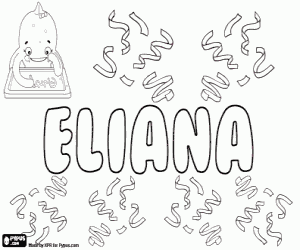 раскраска Eliana, имя для девочки