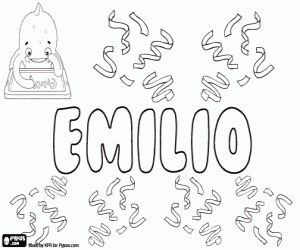 раскраска Emilio, имя для ребенка