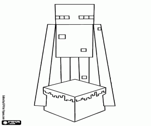 раскраска Enderman с тортом, Minecraft