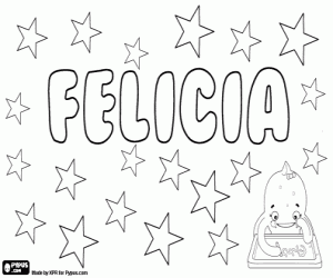 раскраска Felicia, от названия Латинской Felicius