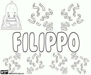 раскраска Filippo, имя на итальянский