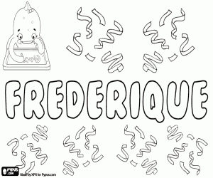 раскраска Frederique, имя для девочки