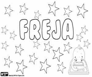 раскраска Freja, Фрея, северные имя