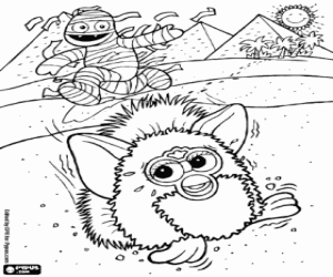 раскраска Furby и мумии Египта