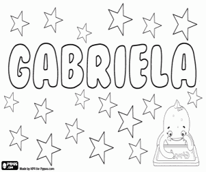 раскраска Gabriela, имя для девочки