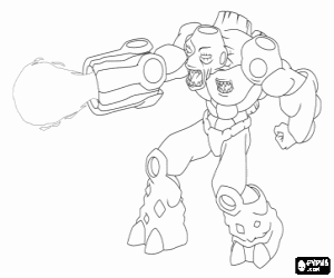 раскраска Gormiti вулкана, Bombos