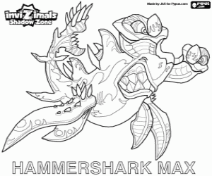 раскраска Hammershark Маx, Invizimals Зона Теней
