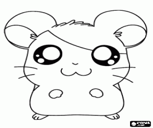 раскраска Hamtaro, главный герой хомяка