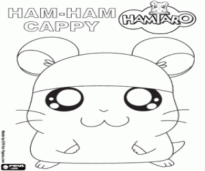 раскраска Hamtaro, молодой Ham-Ham Cappy