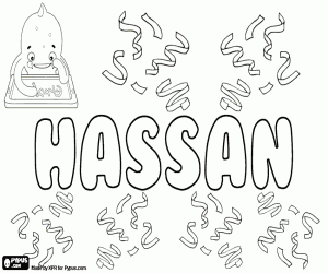 раскраска Hassan, вариант Hasan