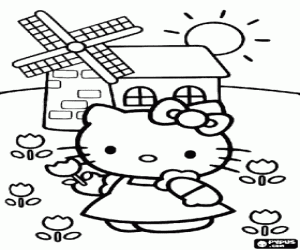 раскраска Hello Kitty и Маки