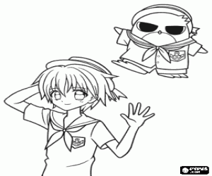 раскраска Hippo, персонаж из Mermaid Melody