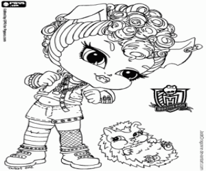 раскраска Howleen Wolf, Monster High Baby