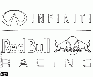 раскраска Infiniti Red Bull Racing логотип