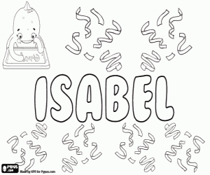раскраска Isabel, имя для девочки