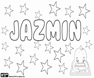 раскраска Jazmin, имя для девочки