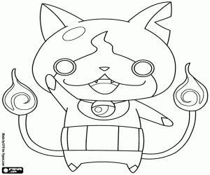 раскраска Jibanyan, Кот от Yo-Kai Watch