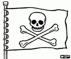 раскраска Jolly Roger, пиратский флаг