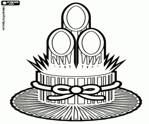 раскраска Kadomatsu, японский орнамент икебана