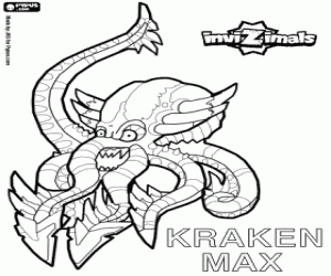 раскраска Kraken Маx, Invizimals Осьминог