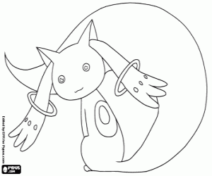 раскраска Kyubey,Puella Magi Madoka Magica