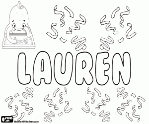 раскраска Lauren, английское имя для девочки