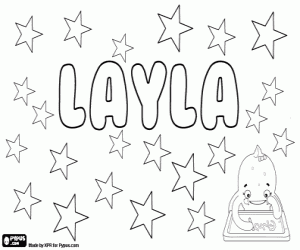 раскраска Layla, женское имя