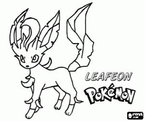 раскраска Leafeon, Pokémon