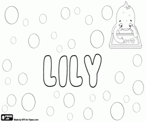 раскраска Lily, женское имя на английском языке