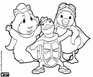 раскраска Linny, Tuck и Минг Минг, Wonder Pets