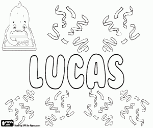 раскраска Lucas, название на разных языках