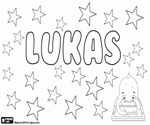 раскраска Lukas, имя для мальчика