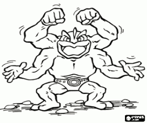 раскраска Machamp, покемон боевых искусств