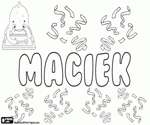 раскраска Maciek, Мацек, польское мужское имя
