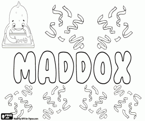 раскраска Maddox, Мэддокс, английское имя для мальчика
