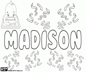 раскраска Madison, унисекс имя
