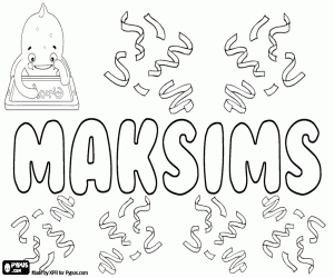 раскраска Maksims, имя для мальчика