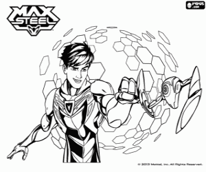 раскраска Max Steel с Steel