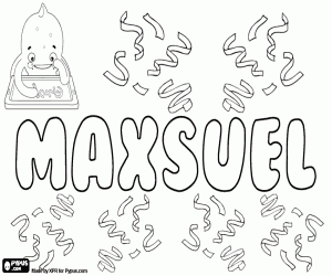 раскраска Maxsuel, мужское имя