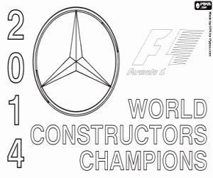 раскраска Mercedes, F1 чемпион 2014