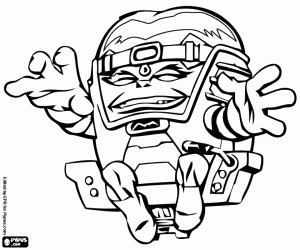 раскраска MODOK, злодей SuperHeroSquad