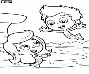 раскраска Molly и Gil выступая