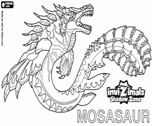раскраска Mosasaur, Invizimals Зона Теней