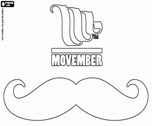раскраска Movember, логотип и усы