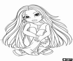 раскраска Moxie Girlz сидя на полу