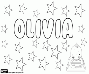 раскраска Olivia, название во многих языках